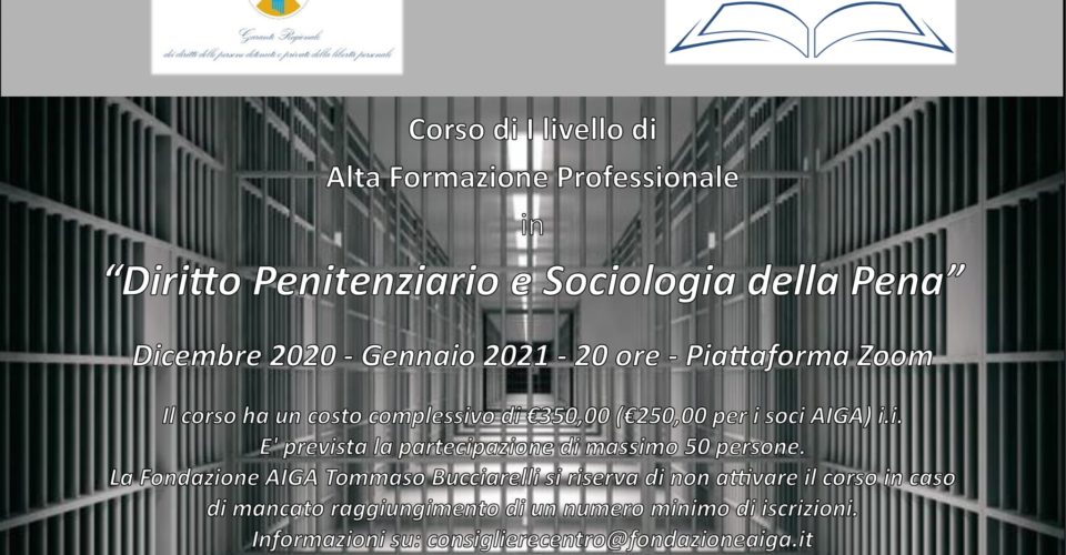 1° Corso di Alta Formazione Professionale In “Diritto Penitenziario e Sociologia della Pena”