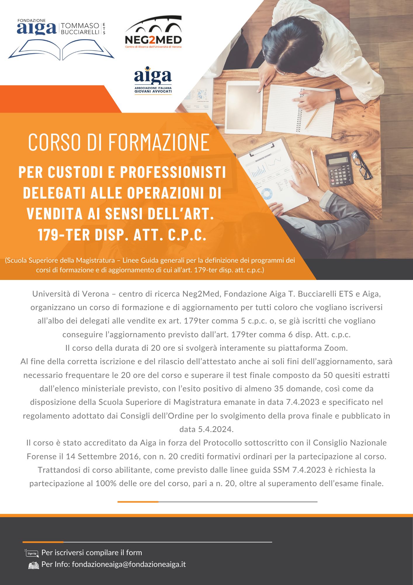 Corso Delegati alle vendite ex art. 179 ter dispo att. c.po.c.